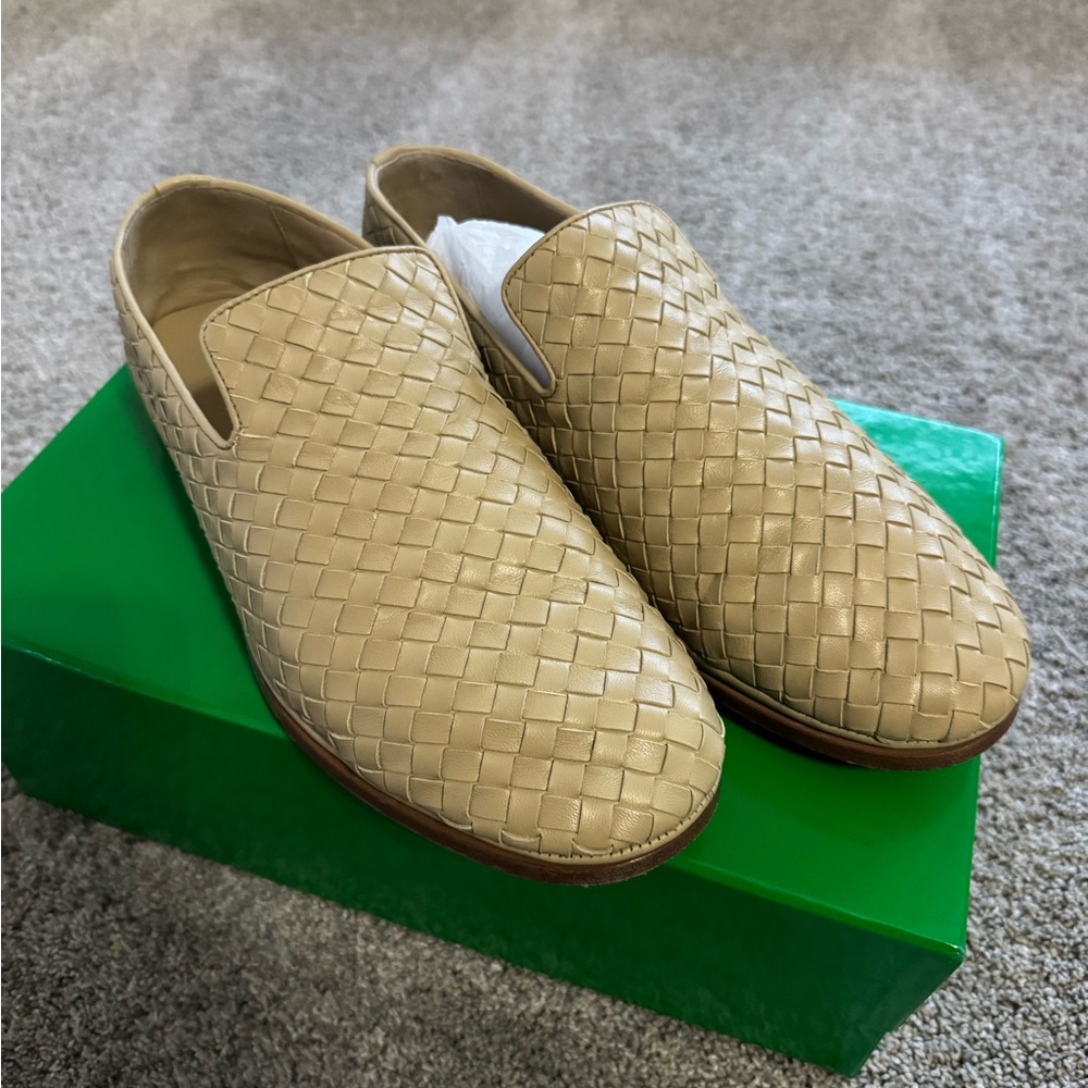 Bottega Veneta Beige Woven Loafers